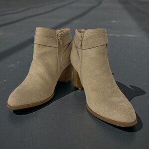 ZBY Brown Suede Ankle Booties Women’s 8.5 | Chunky Heel